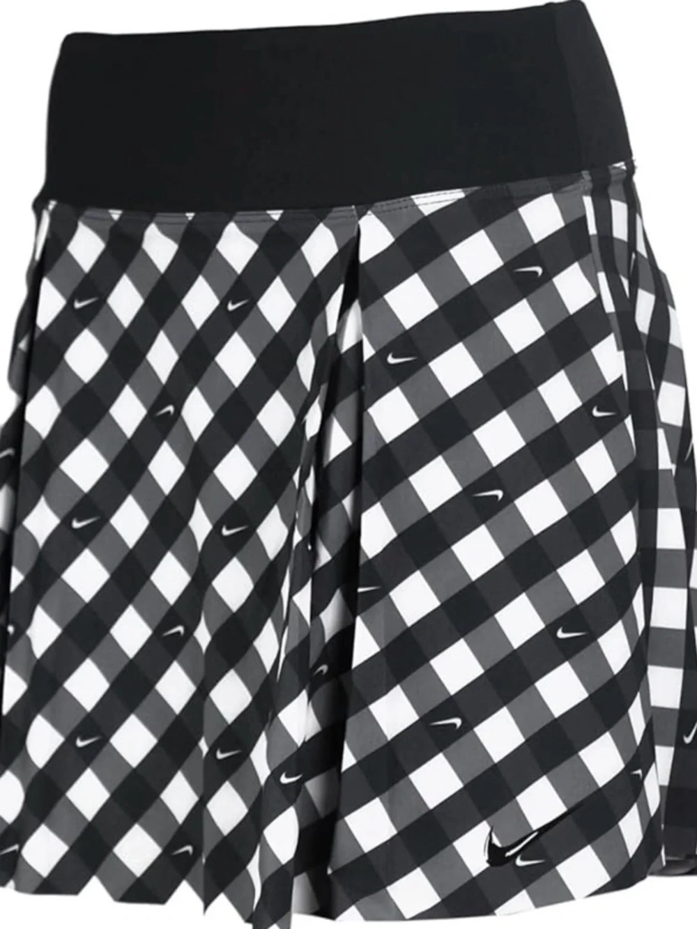Nike Black & White Gingham Tennis Skirt with Built-In Shorts - Picture 2 of 4